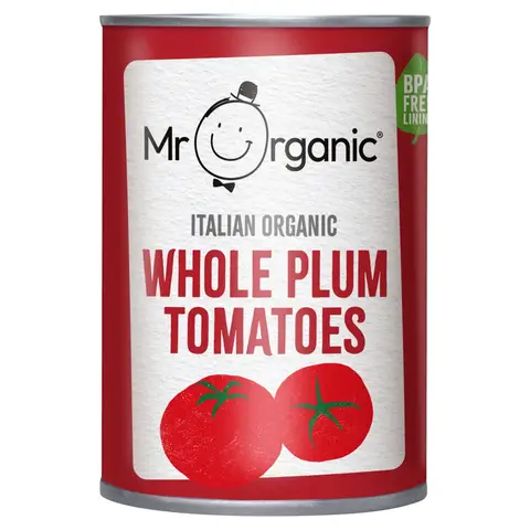 Mr Organic Organic Whole Plum Tomatoes 400g