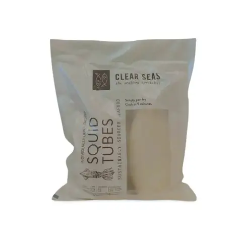 Clear Seas Squid Tubes IQF U5 1kg (600g Net)