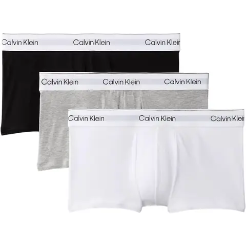 Calvin Klein 3er-Pack low rise trunks - icon cotton stretch - Weiß, Schwarz, Grau XL