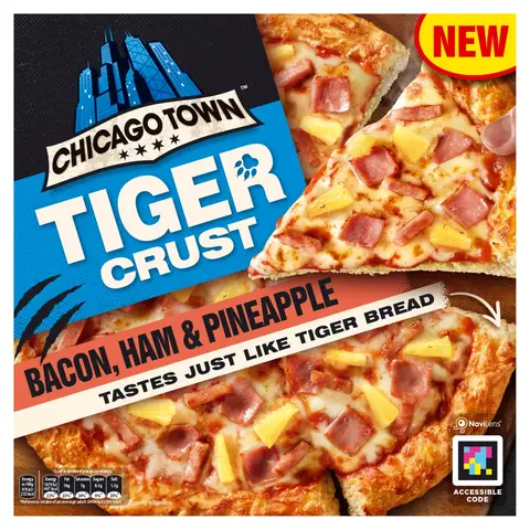 Chicago Town Tiger Crust Bacon Ham & Pineapple Pizza 380g