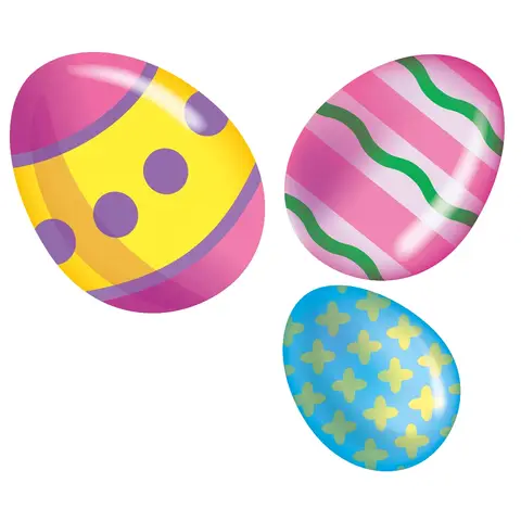 Unique Party Paper Cut Out Easter Egg Decorations, 6 Pack