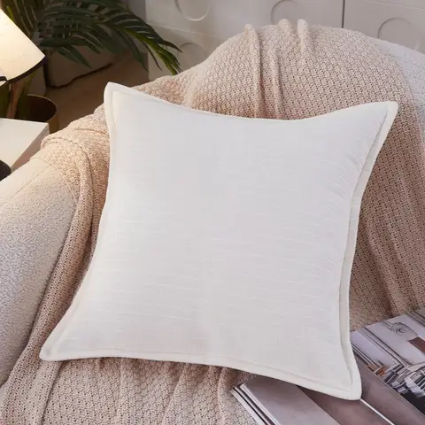 MEROPE, Polyester Classic Multicolor Cushion Cover, 50x50cm, white, 1pack