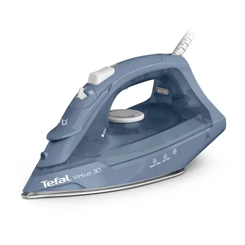 Tefal Virtuo 30 Steam Iron, 2200W, 30g/Min Continuous Steam, Blue  - FV2C64G0