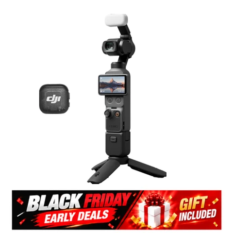【Black Friday Early Deals】DJI Osmo Pocket 4 Creator Combo, Pocket Gimbal Vlog Camera, 1-Inch CMOS & 4K/240fps, 3-Axis Stabilisation, 2x Lossless Zoom, 14-Stop Dynamic Range, 107GB Built-In Storage, Handle with 1/4-Inch Thread