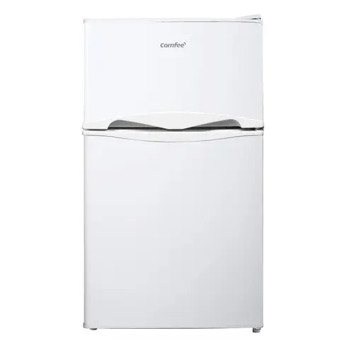 Comfee' RCT87WH2EU(E) Réfrigérateur de table, Petit réfrigérateur avec lumière, Étagères amovibles, Thermostats réglables, Portes réversibles, Blanc [Classe énergétique E]
