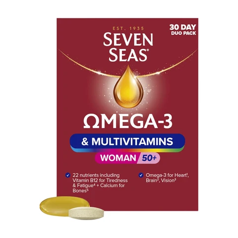 Seven Seas Omega-3 & Multivitamins for Women 50 Plus Duo Pack Women's Health Support - 30 Day Supply