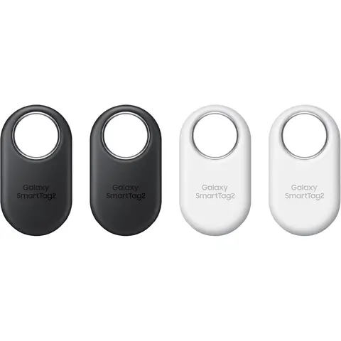 Samsung Galaxy SmartTag2 Bluetooth-Tracker, Kompassansicht, Suche in der Nähe, mit bis zu 500 Tagen Akkulaufzeit, wassergeschützt, Schwarz/Weiß (4 Stück)