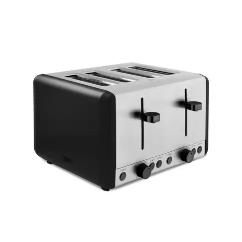 Tower Sera 4 Slice Toaster, 1800W, Wide Slots, Black - T20086BLK
