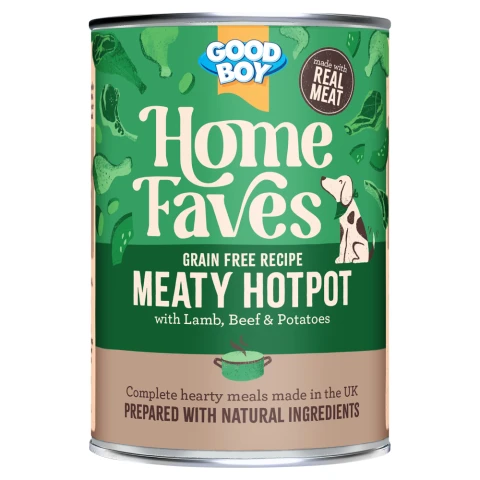 Good Boy Home Faves Meaty Hotpot with Lamb, Beef & Potatoes 395g
