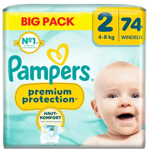 Pampers Premium Protection New Baby Größe 2 Mini (4-8 kg) Großpackung