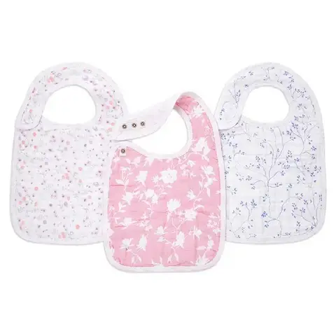 aden + anais™ Boutique Cotton Muslin Snap Bibs 3 Pack Ma Fleur