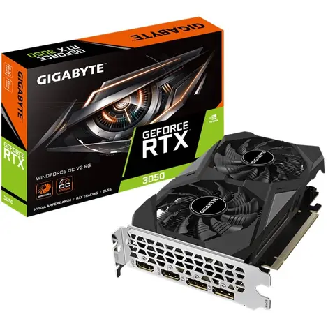 Carte Graphique GIGABYTE GeForce RTX 3050 6 Go GDDR6, PCIe x16 - GV-N3050WF2OCV2-6GD