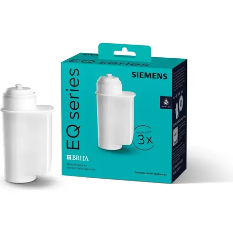 Siemens BRITA Intenza Wasserfilter TZ70033A, 3 Stück, reduziert den Kalkgehalt des Wassers, geeignet für Kaffeevollautomaten der EQ-Serie sowie Einbauvollautomaten