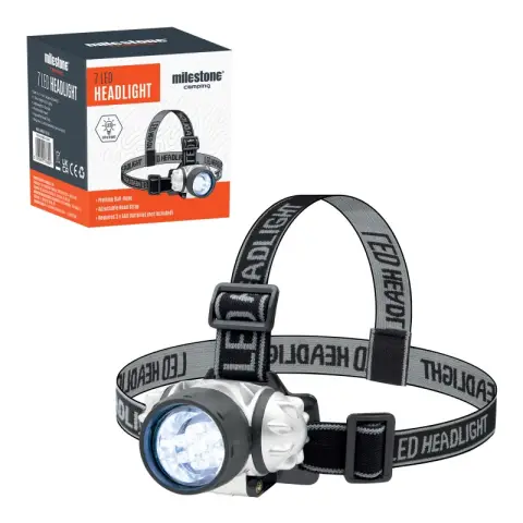 Milestone 7 LED Head Light Torch With Pivoting Ball Head