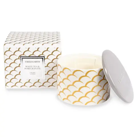Fired Earth White Tea & Pomegranate Candle
