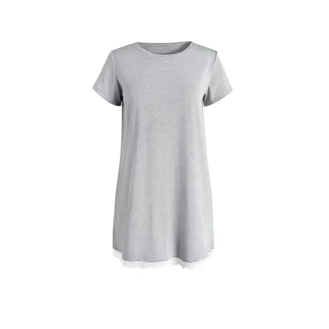 IZURIA round-neck dark grey short sleeved knitted dress  M