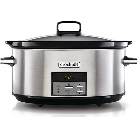 Breville Crock-Pot Large Electric Slow Cooker - 7.5L (Up to 10 People), Stainless Steel, Programmable Digital Display, Keep Warm Function and 20-Hour Countdown Timer, CSC063
