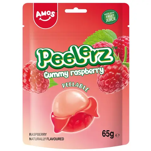 Amos Peelerz Gummy Raspberry 65g