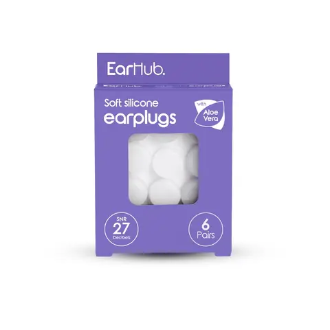 EarHub Sleepwell Soft Silicone Earplugs 6 Pair