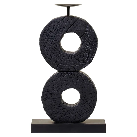 Fifty Five South Candle Holder Fidel Charred Black Large