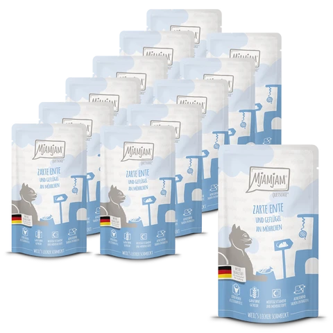 MjAMjAM Zarte Ente & Geflügel an leckeren Möhrchen 12 x 125 g