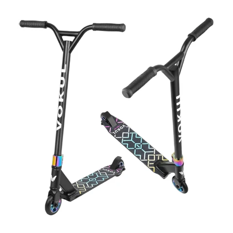 Trottinettes VOKUL S2 Pro pour enfants de 6 à 12 ans | Trottinette de cascade colorée pour débutants et adolescents | Trottinette de trick pour cascades de BMX Freestyle (Neo)