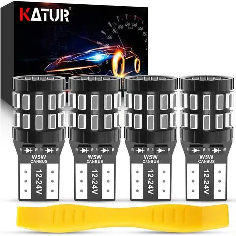 KATUR 194 T10 W5W 501 168 LED Bulb Super Bright Brilliant Red 12-24V Canbus Error Free LED Bulbs Replacement for Car Dome Map Door Courtesy License Plate Light, 4pcs