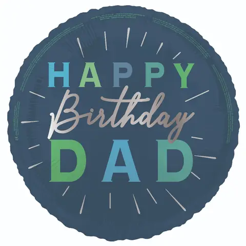 Unique Party Happy Birthday Dad Foil Balloon, 45cm