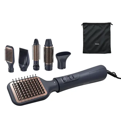 Philips AirStyler Serie 5000 – Haarstyler mit 5 Styling-Aufsätzen (Modell BHA530/00)