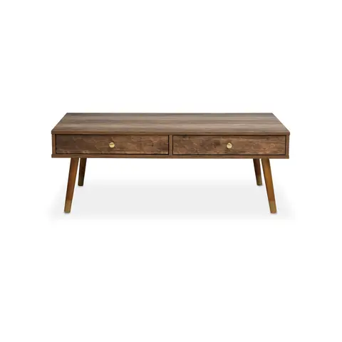 Interiors by Premier Coffee Table Frida 2 Drawers Light Walnut