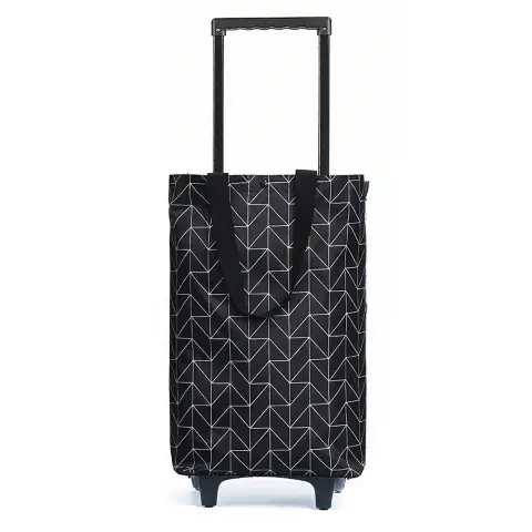 SNSP Chariot à tige de traction léger et portable - Pliable - Noir