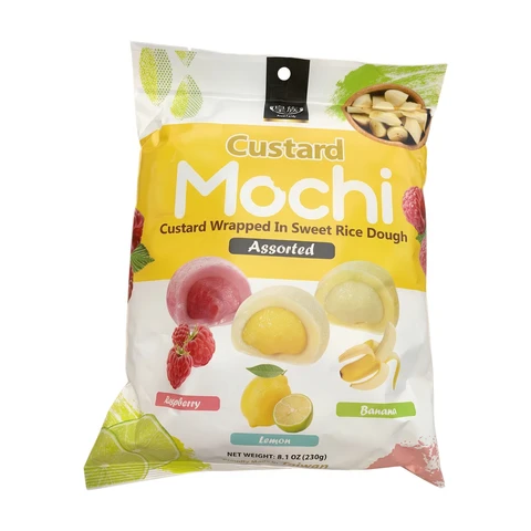 ROYAL Custard Mochi, Raspberry, Banana & Lemon Flavors, 230g