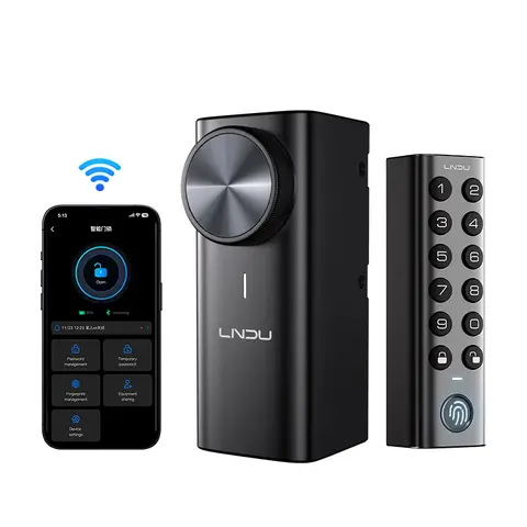 LNDU DL500 Smart Locks Easy Installation Home Safety System with Fingerprint Password Electric Retrofit Exterior Door Lock