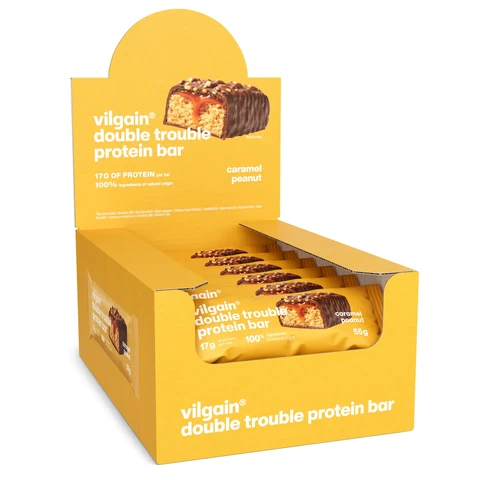 Vilgain Double Trouble Protein Bar Salted Caramel Peanut - 12 x 55g