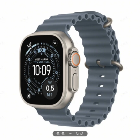 APPLE Watch Ultra 3 GPS + Cellular 49mm Gehäuse aus natürlichem Titan mit Anchor Blue Ocean Armband