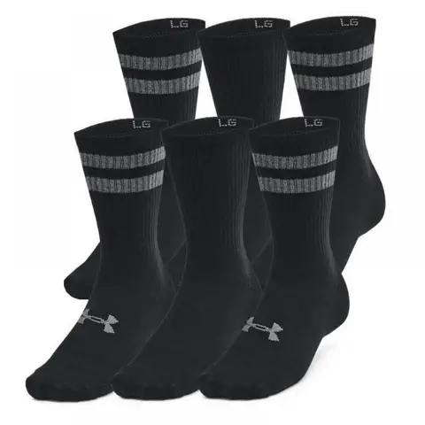 Under Armour Essential Unisex 6-Pack Crew Socks - Black