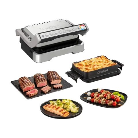 Tefal OptiGrill 4-in-1 intelligenter Grill, BBQ, Backofen, Komplettes Gericht, perfekte Ergebnisse, keine Überwachung erforderlich, leicht zu reinigen, eigene App, gesünderes Grillen, GC776D10