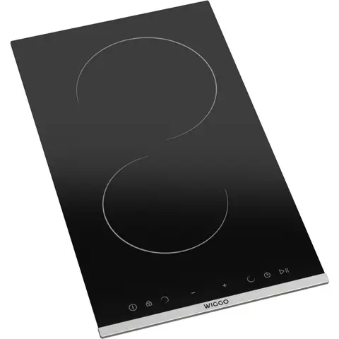 Wiggo WH-E312G(B) - Inbouw Inductiekookplaat - 30 cm - 2 kookzones - Touch bediening - 1 Fase Plug & play -  Zwart