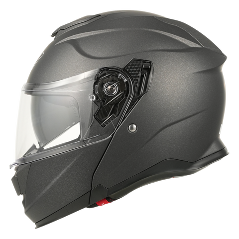 MY-935 Modular Flip-Up Full Face Motorcycle Helmet, ECE 22.06 Certified Dual Visor Motorbike Helmet, Unisex For Men Women, Matte Titanium, Size XL