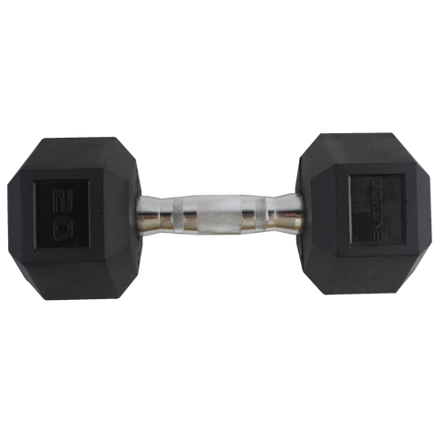 20LB
RUBBER COATED HEX DUMBBELLS

Non-slip grip with textured surface; contoured handle  comfortable hold
