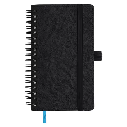 IN-LUXPRO Diary 2026 Spiral Planner A6 (16.6x9.7cm) Week to View， 12 Months Weekly & Monthly Plan with Month Tabs & Pocket & Expenses/Note Pages 100GSM Paper PU Leather Softcover Black, New Year Sale , Top gift picks