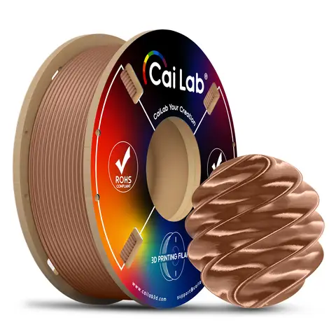 CAILAB PLA Silk 3D Printer Filament, Single Color - Brown Copper