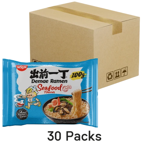 Nissin Instant Demae Ramen Noodle Seafood, 30x100g