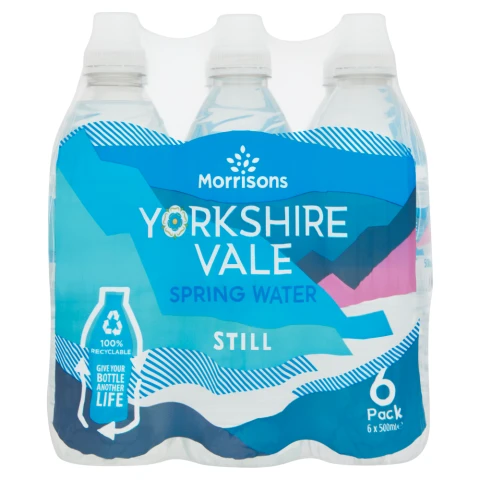 Morrisons Still Yorkshire Vale Spring Water 6 X 500ml