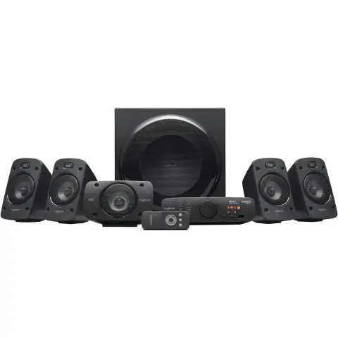 Logitech Z906 5.1-Sound-System, Lautsprecher mit 1000 Watt Surround-Sound, THX, mehrere Audio-Eingänge, Fernbedienung, mehrere Geräte, EU-Stecker, PC / PS4 / Xbox / Stereoanlage / TV / Smartphone / Tablet