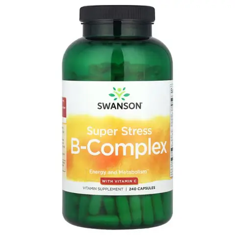 Swanson Vitamin B Complex + Vitamin C Super Stress Capsules - 240 Capsules