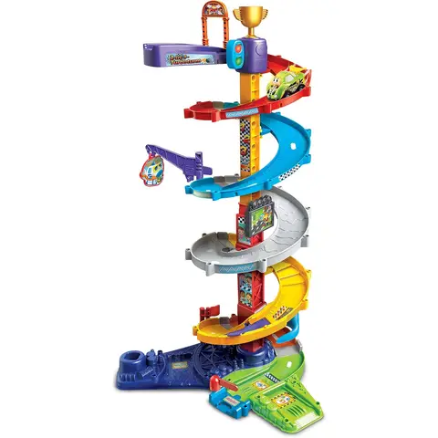 VTech Mehrfarbiges Turbo-Rennstrecken-Spielset (Alter 1-3, inklusive Tut Tut Baby Flitzer, batteriebetrieben)
