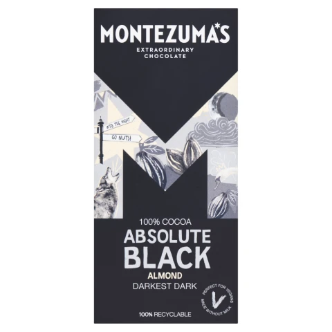 Montezuma's Absolute Black- Almonds C/Nibs - 90G