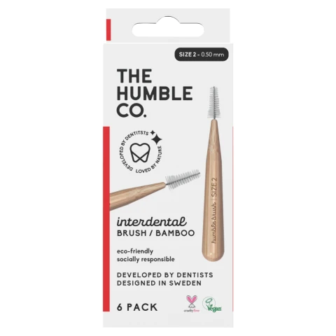The Humble Co. Interdental Brush Bamboo Size 2 - 0.50mm 6 Pack
