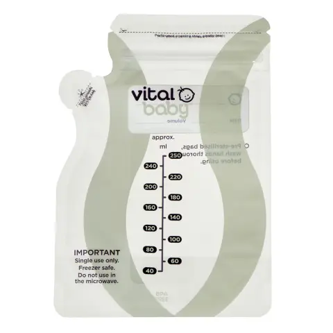 Vital Baby Nurture Easy Pour Breast Milk Storage Bags 250ml 30 Pack